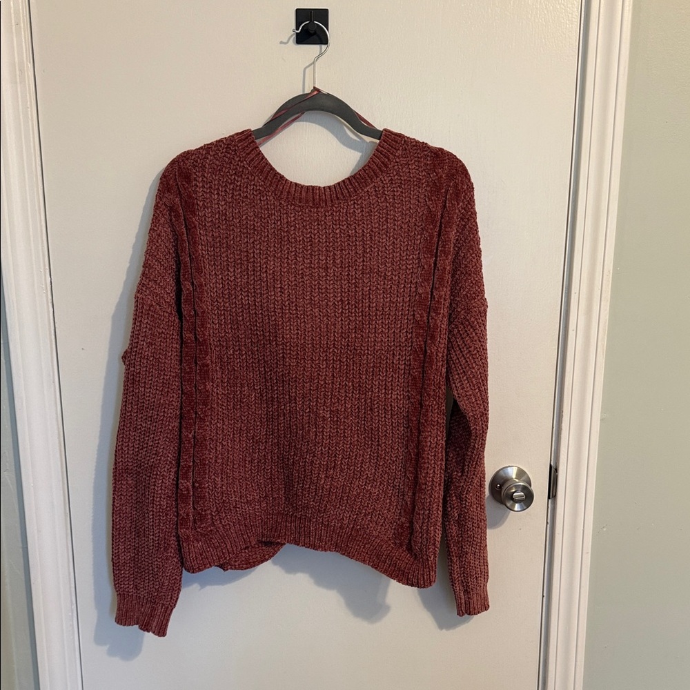 NWT Woven Heart Chenille Velvet Knit Sweater